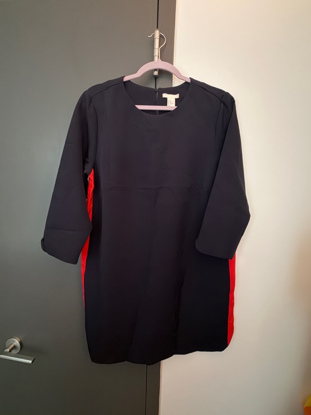 H&M Black Dress with Pink Trim